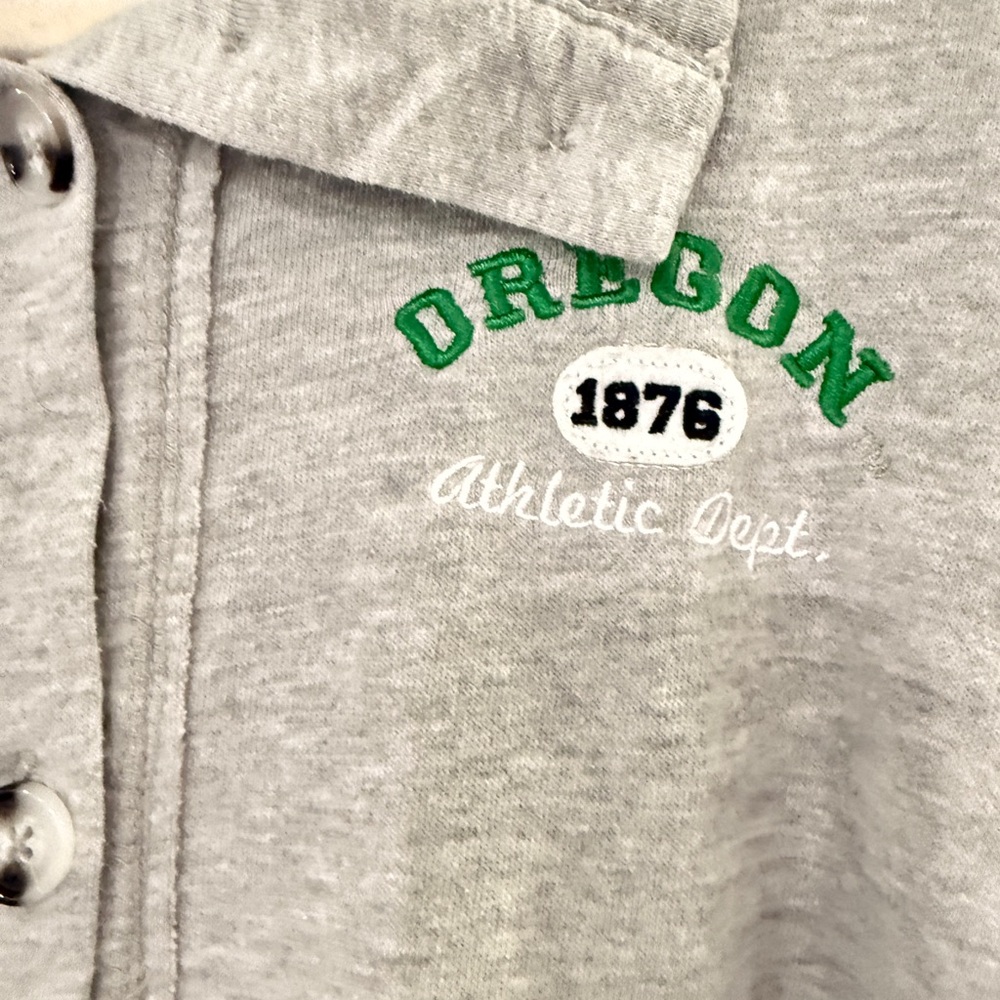 Colosseum Gray Varsity Jacket with Green Accents